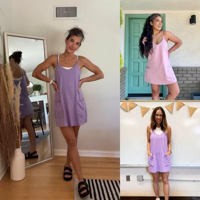 🔥Summer Sale🔥Womens Summer Sleeveless Mini Dress V Neck Spaghetti