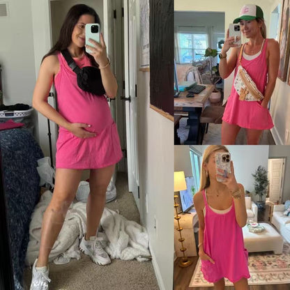 🔥Summer Sale🔥Womens Summer Sleeveless Mini Dress V Neck Spaghetti