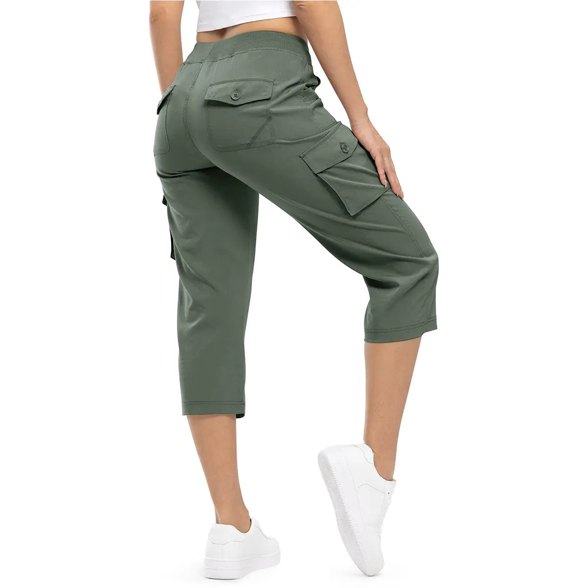 🔥Last day promotion🔥Women's Cargo Capris Lightweight Hiking Pants Shorts Cropped Cotton