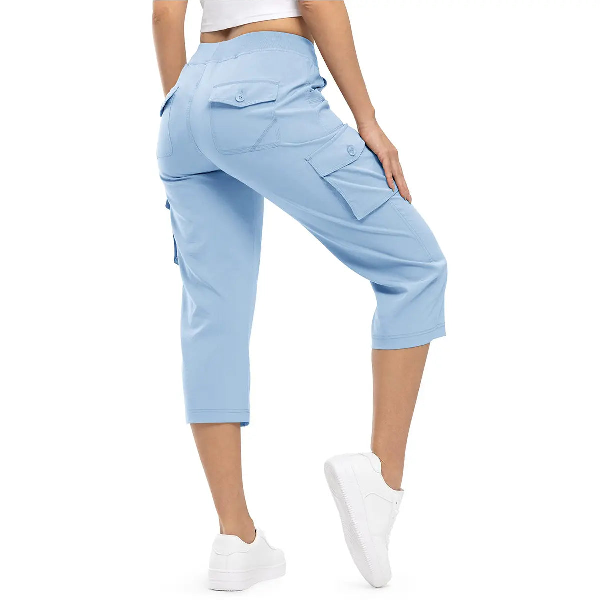 🔥Last day promotion🔥Women's Cargo Capris Lightweight Hiking Pants Shorts Cropped Cotton
